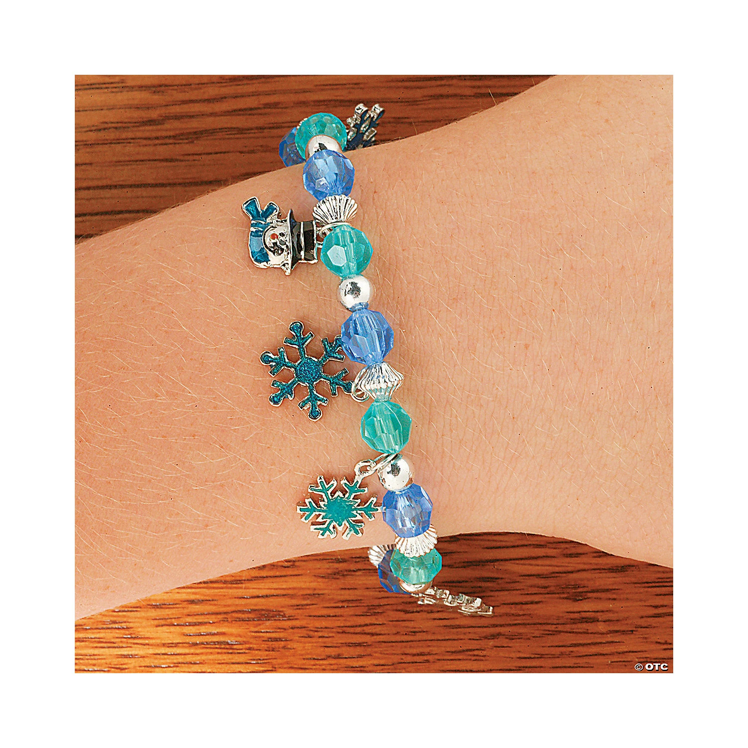 Beaded Snowman Charm Bracelet Craft Kit - Image 2