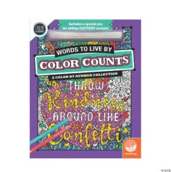 Color By Number Color Counts: Glitter Words To Live By