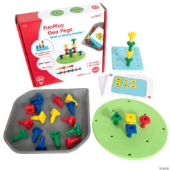 Learning Advantage: FunPlay Geo Pegs Homeschool Kit For Toddlers, 52 Pieces