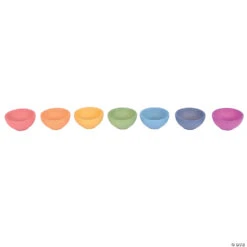 Learning Advantage Rainbow Wooden Bowls, Set Of 7 Colors