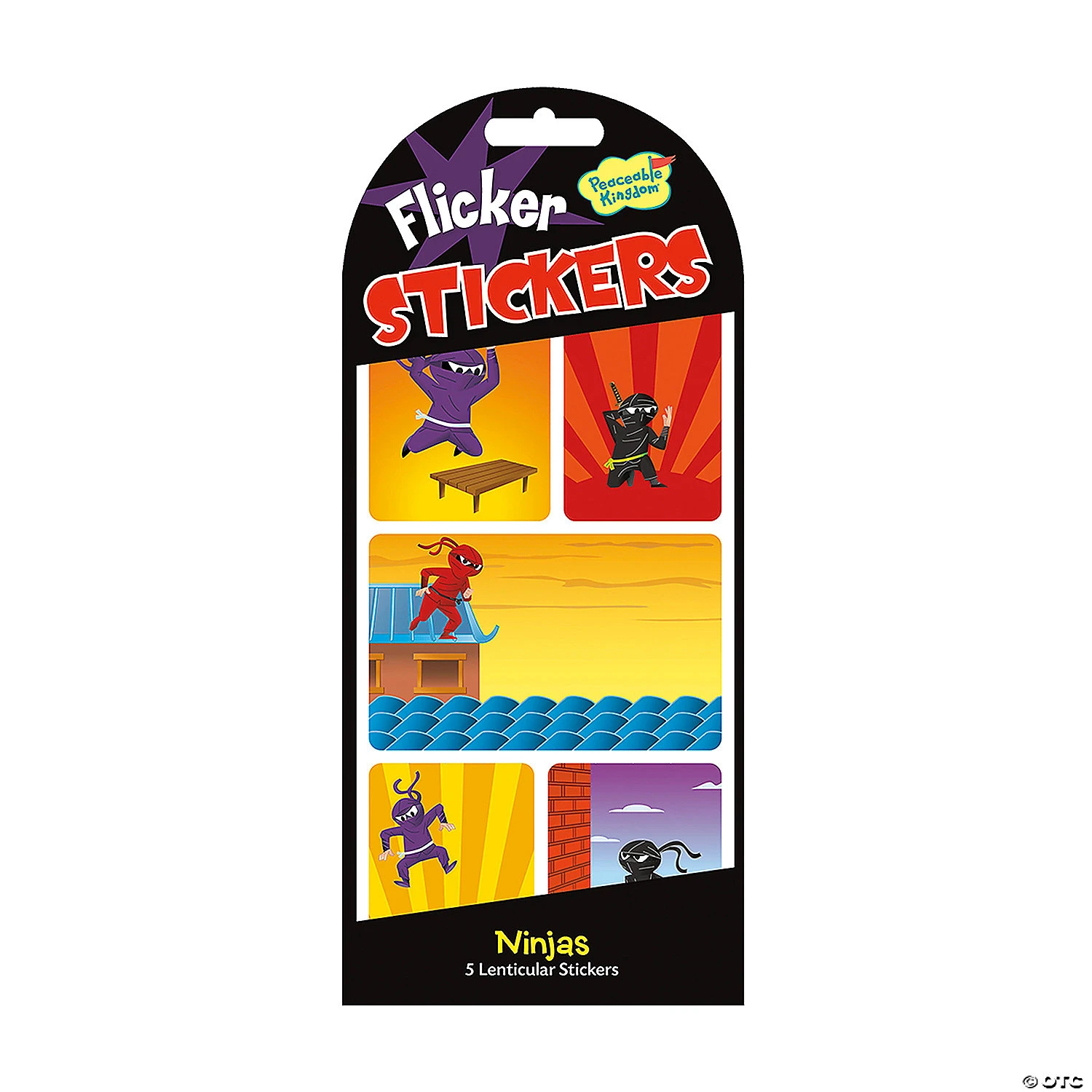 Ninjas Flicker Stickers: Pack Of 12