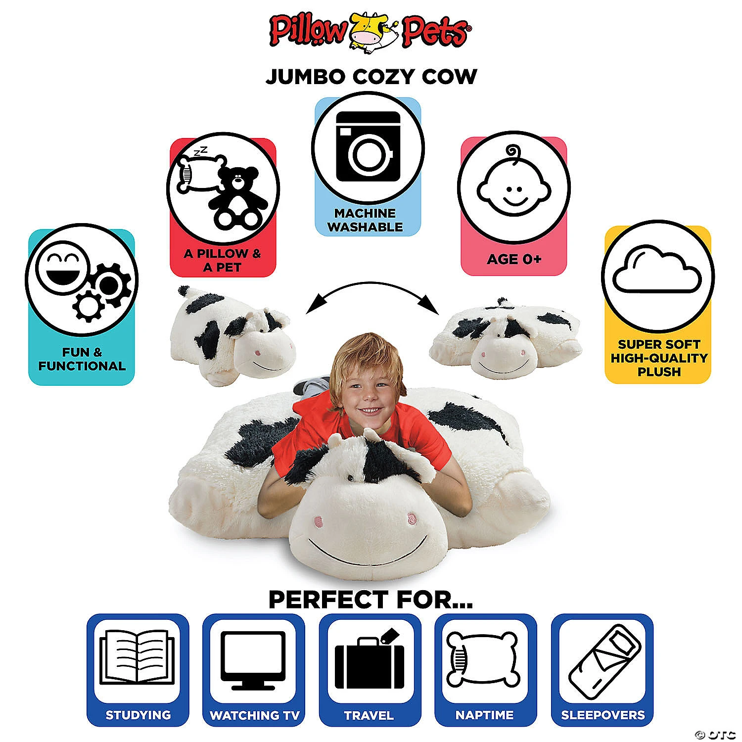 Pillow Pet - Cozy Cow Jumboz - Image 4
