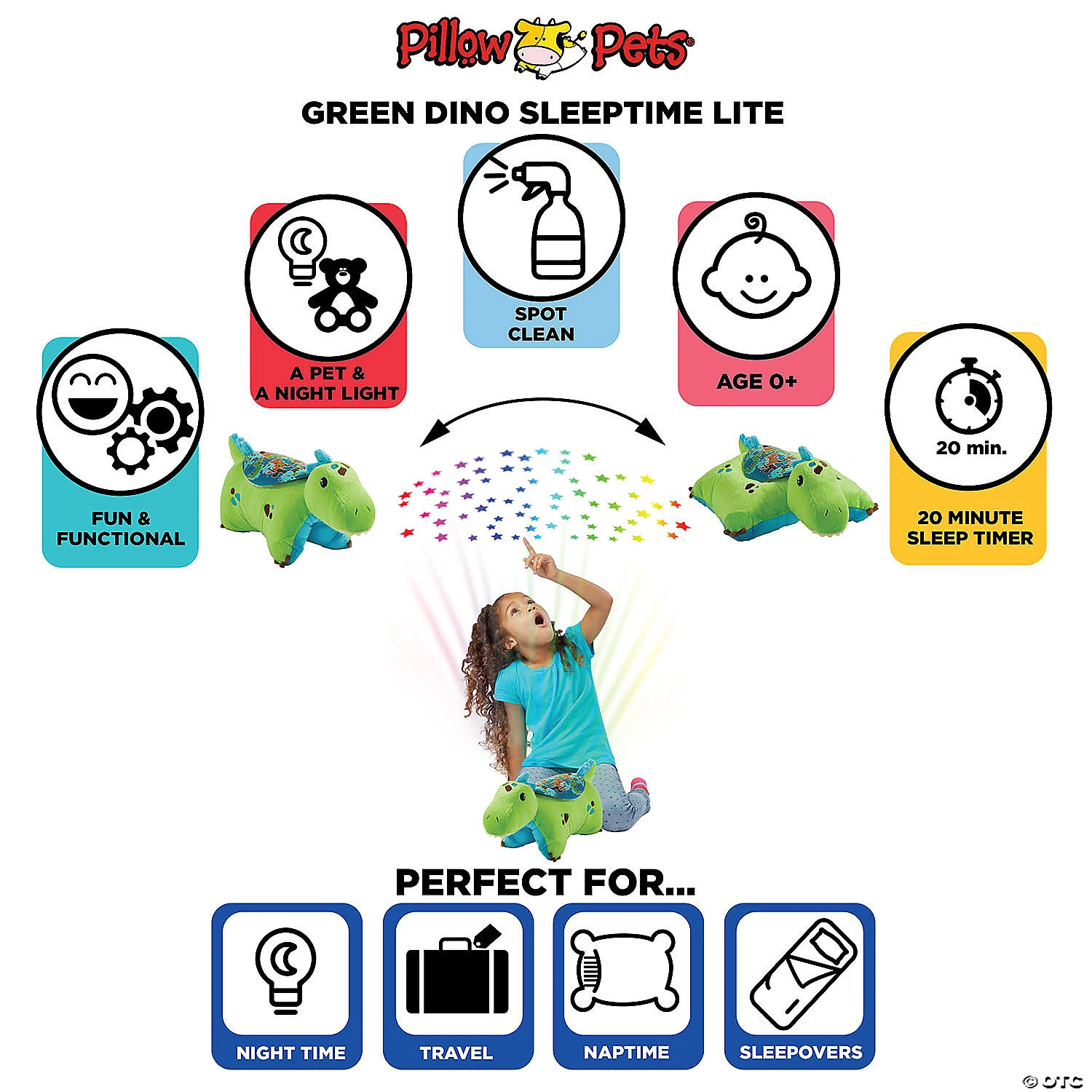 Pillow Pet - Green Dinosaur - Image 4