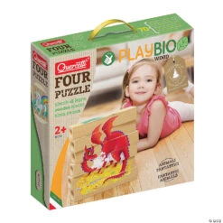 Quercetti Mix-N-Match Wood Puzzle, Fantasy Animals