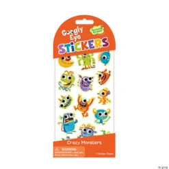 Silly Monsters Googly Eyes Sticker: Pack Of 12