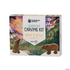 Soapstone Carving Kits: Bear & Wolf