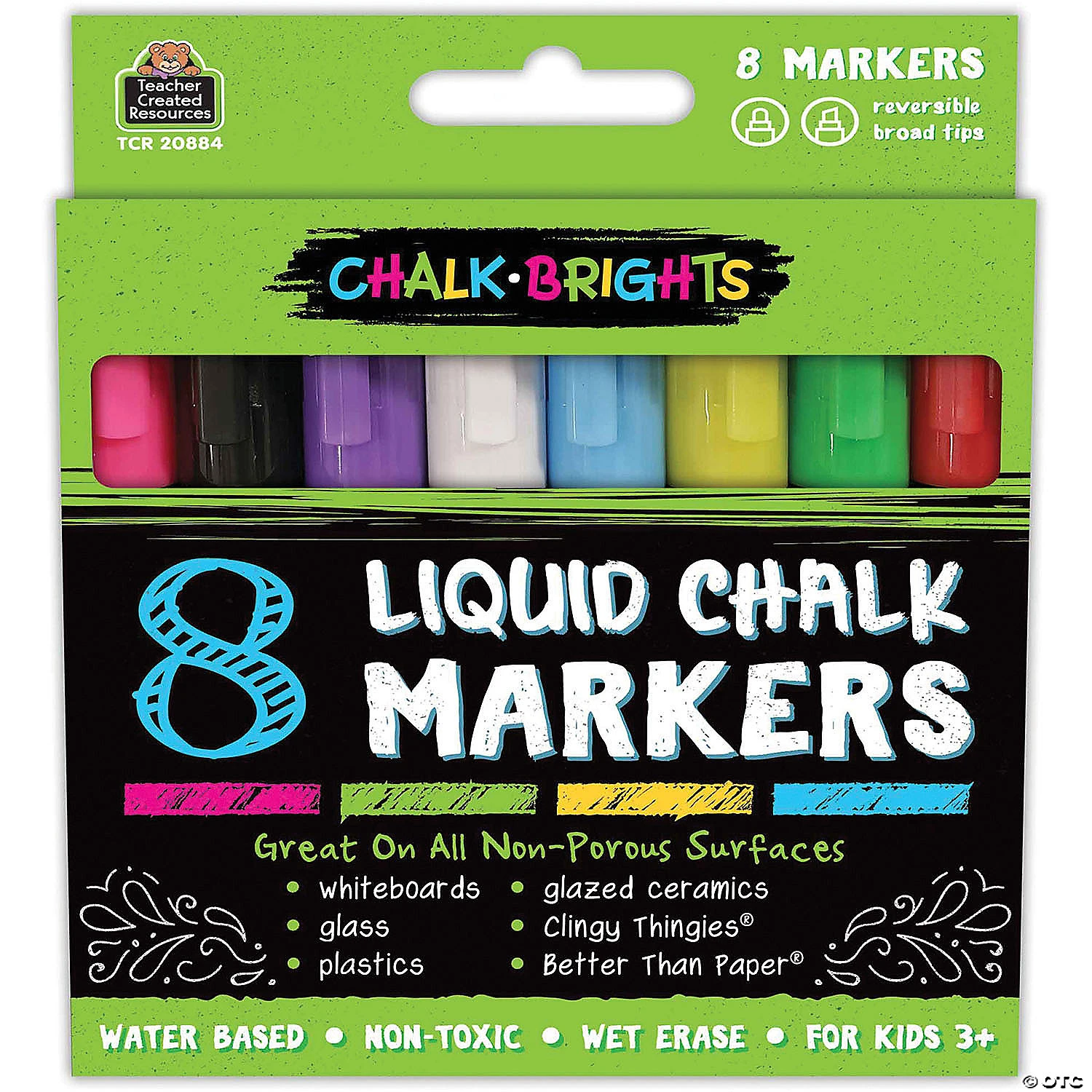 Teacher Created Resources Chalk Brights Liquid Chalk Markers, 8 Per Pack, 2 Packs - Image 2