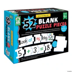 Write-On/Wipe-Off- 52 Blank Puzzle Pieces Puzzle, 2 Sets